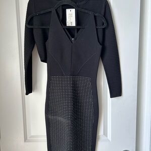 Narciso Rodriguez Black Dress with white dots  Detailing